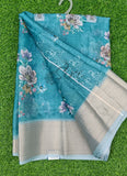 Lovely Crepe Organza Saree in Digital Print