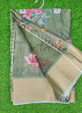 Lovely Crepe Organza Saree in Digital Print