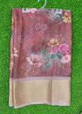 Lovely Crepe Organza Saree in Digital Print