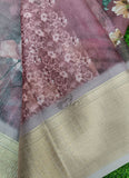 Lovely Crepe Organza Saree in Digital Print