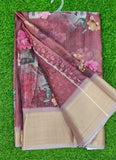 Lovely Crepe Organza Saree in Digital Print