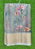 Lovely Crepe Organza Saree in Digital Print