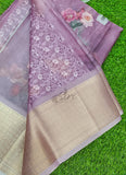 Lovely Crepe Organza Saree in Digital Print