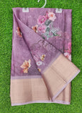 Lovely Crepe Organza Saree in Digital Print