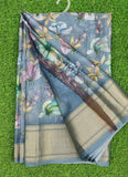 Lovely Crepe Organza Saree in Digital Print