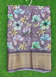 Lovely Crepe Organza Saree in Digital Print