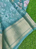 Lovely Crepe Organza Saree in Digital Print