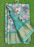 Lovely Crepe Organza Saree in Digital Print