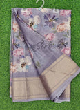 Lovely Crepe Organza Saree in Digital Print