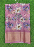 Lovely Crepe Organza Saree in Digital Print