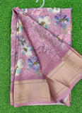 Lovely Crepe Organza Saree in Digital Print