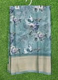 Lovely Crepe Organza Saree in Digital Print