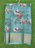 Lovely Crepe Organza Saree in Digital Print