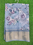 Lovely Crepe Organza Saree in Digital Print