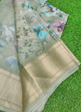 Lovely Crepe Organza Saree in Digital Print