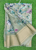 Lovely Crepe Organza Saree in Digital Print