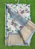 Lovely Crepe Organza Saree in Digital Print