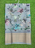 Lovely Crepe Organza Saree in Digital Print