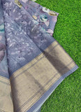 Lovely Crepe Organza Saree in Digital Print