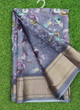 Lovely Crepe Organza Saree in Digital Print