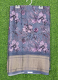 Lovely Crepe Organza Saree in Digital Print