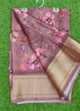 Lovely Crepe Organza Saree in Digital Print