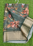 Lovely Crepe Organza Saree in Digital Print