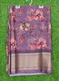 Lovely Crepe Organza Saree in Digital Print