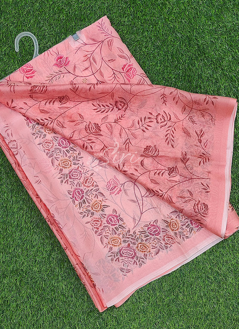 Beautiful Digital Print Crepe Georgette Saree with Blouse