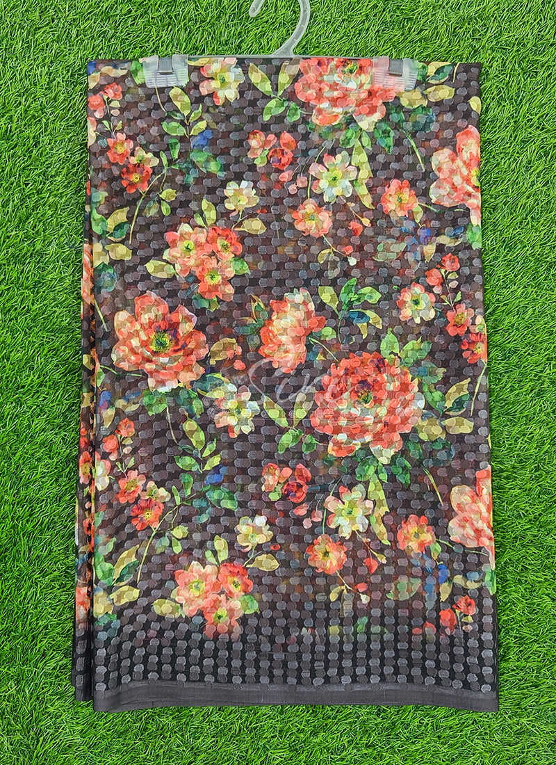 Trendy Digital Print Georgette Saree