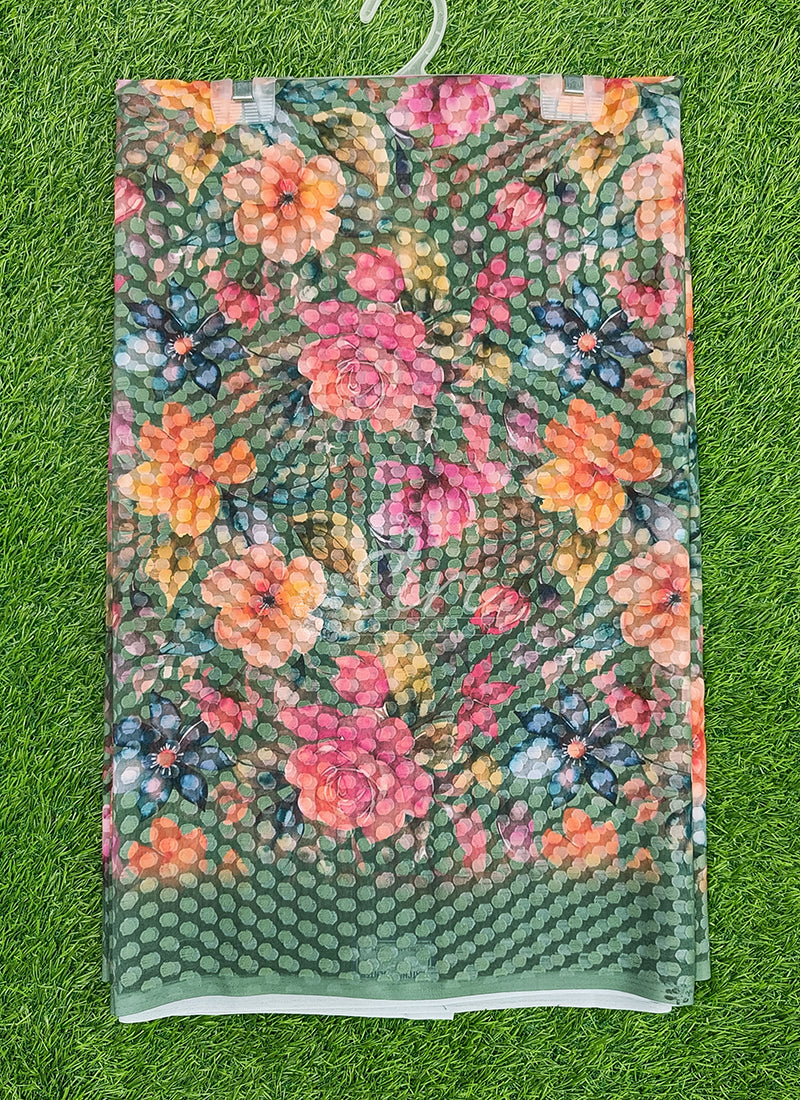 Trendy Digital Print Georgette Saree