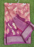 Lovely Printed Georgette Saree in Self Design