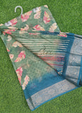 Lovely Printed Georgette Saree in Self Design