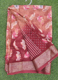 Lovely Printed Georgette Saree in Self Design