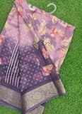 Lovely Printed Georgette Saree in Self Design