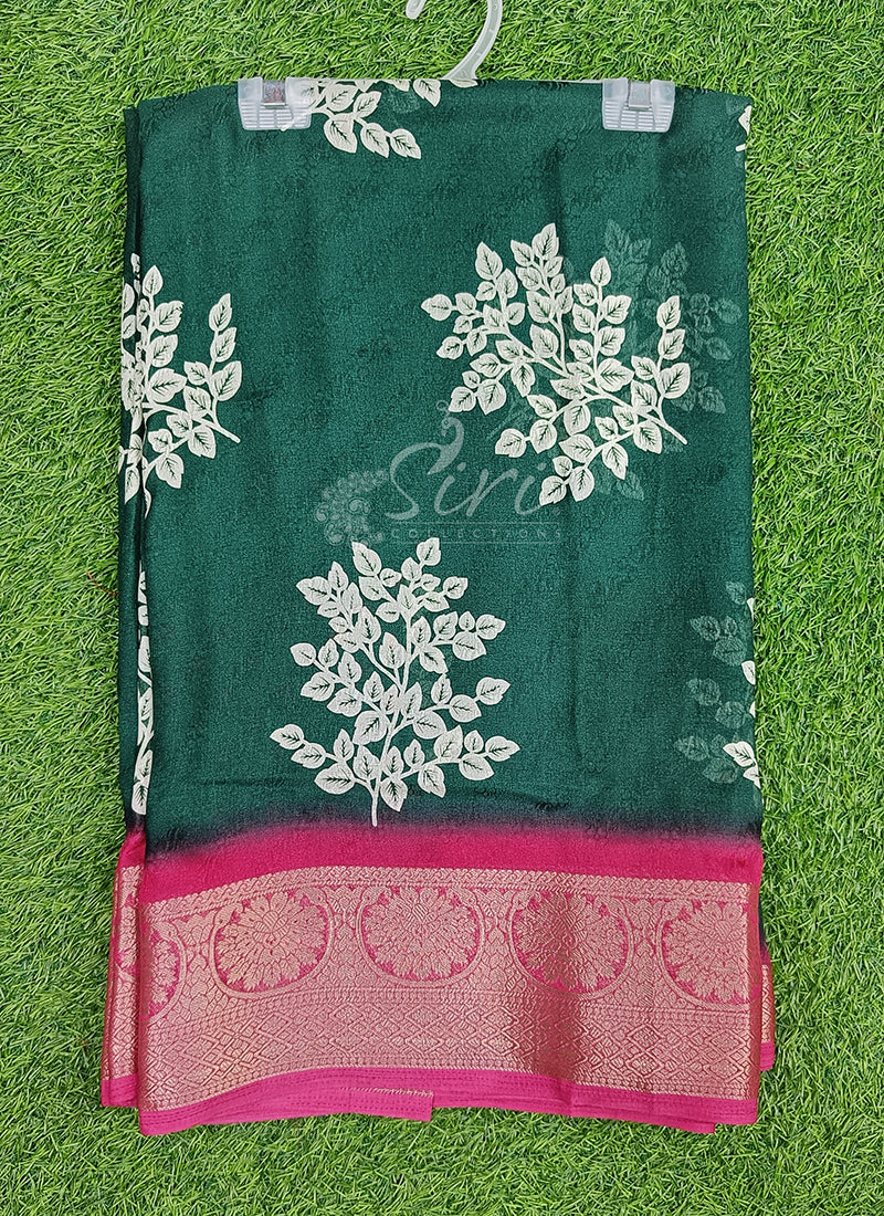 Latest Printed Moss Georgette Saree