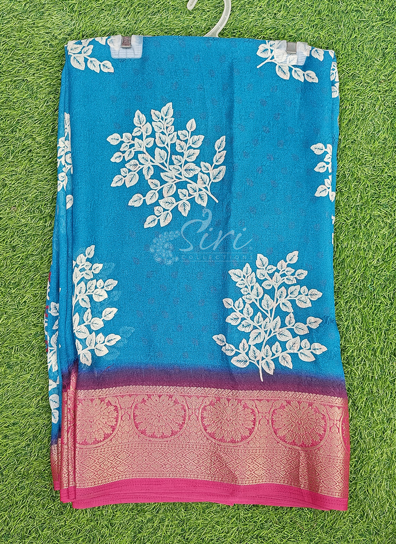 Latest Printed Moss Georgette Saree