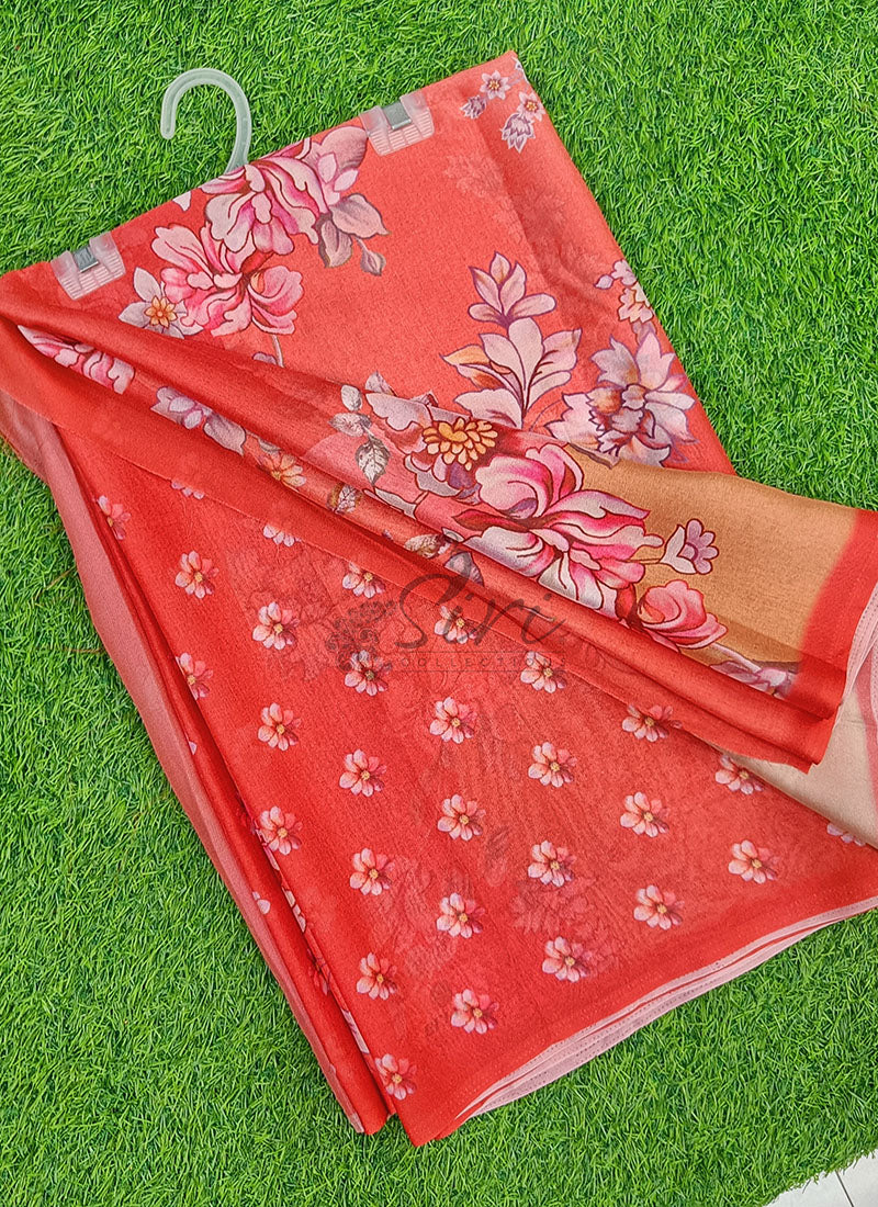 Beautiful Digital Print Crepe Georgette Saree