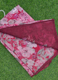 Latest Multi Colour Digital Print Crush Saree with Blouse