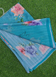 Beautiful Digital Print Floral Georgette Saree with Blouse