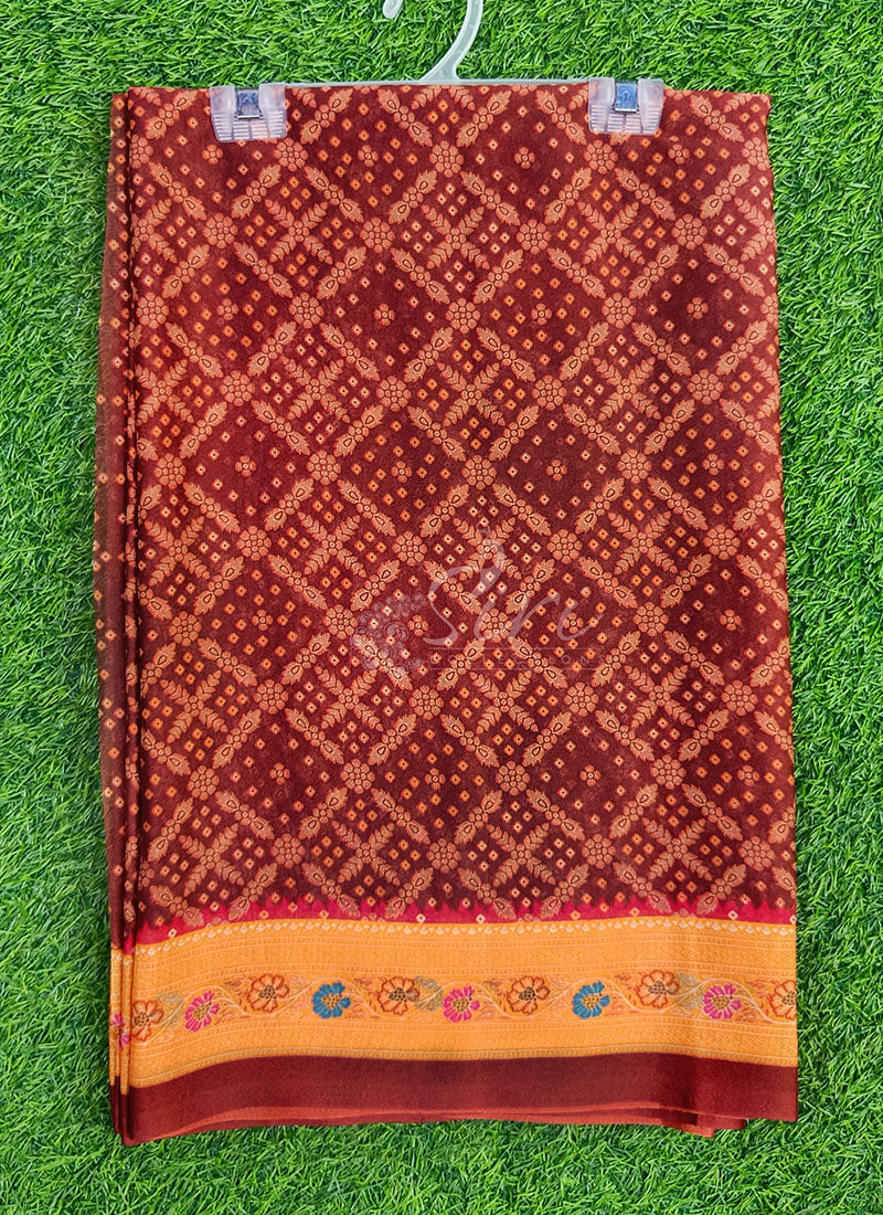 Beautiful Digital Print Crepe Georgette Saree