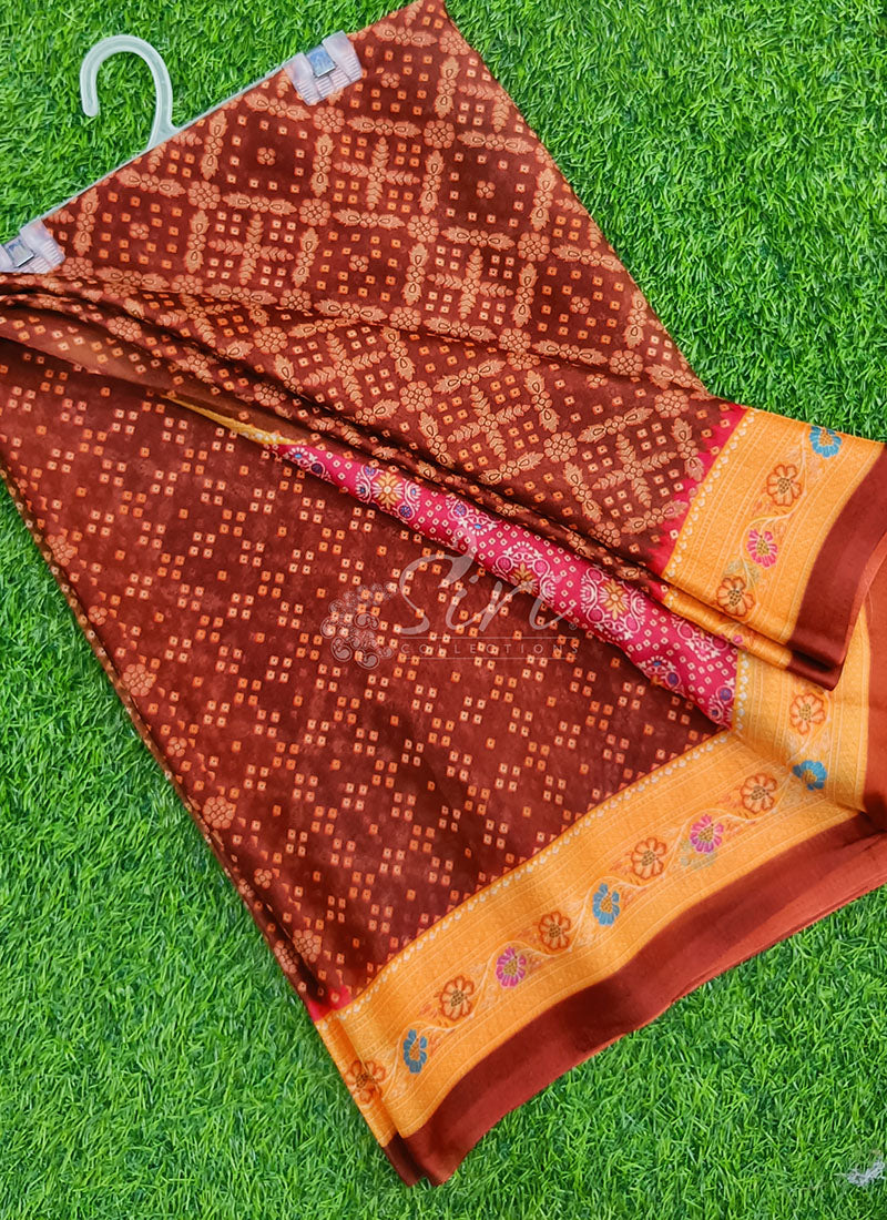 Beautiful Digital Print Crepe Georgette Saree