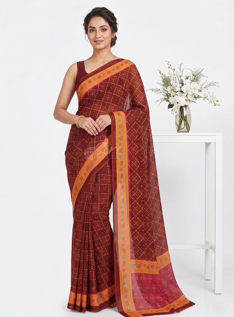 Latest Beautiful Digital Print Crepe Georgette Saree