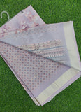 Beautiful Digital Print Georgette Saree with Silver Border