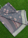 Beautiful Digital Print Georgette Saree with Silver Border