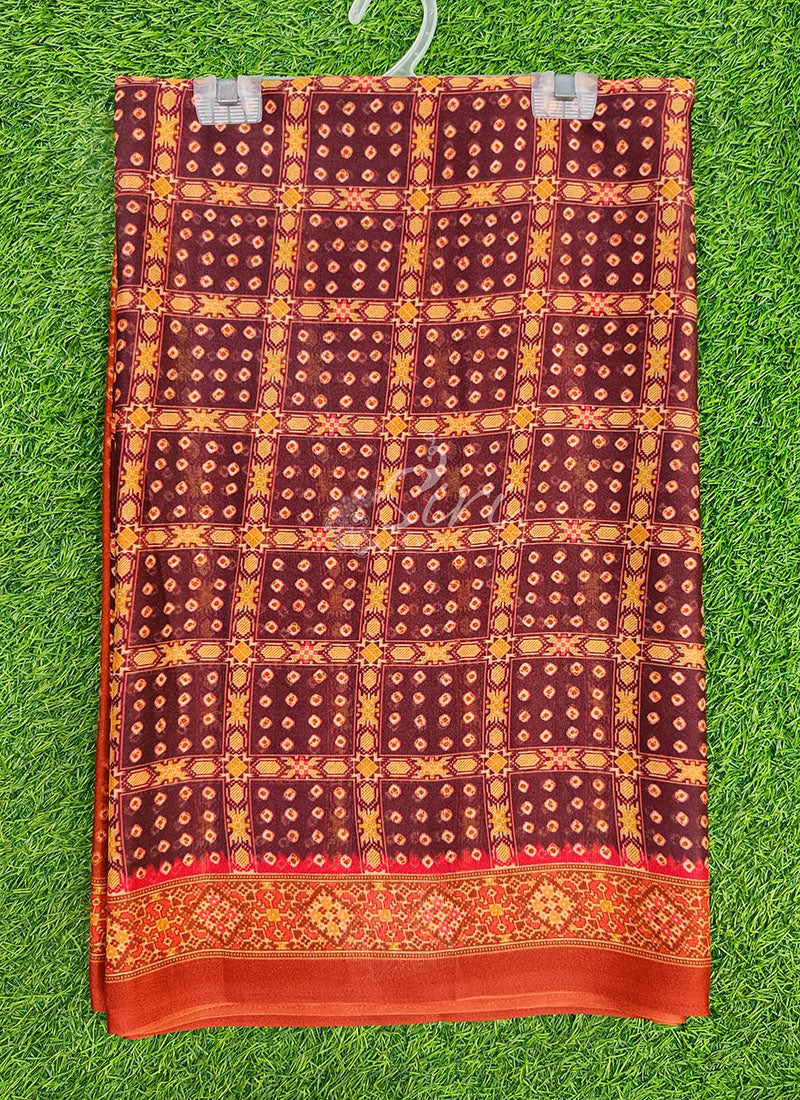 Beautiful Digital Print Crepe Georgette Saree