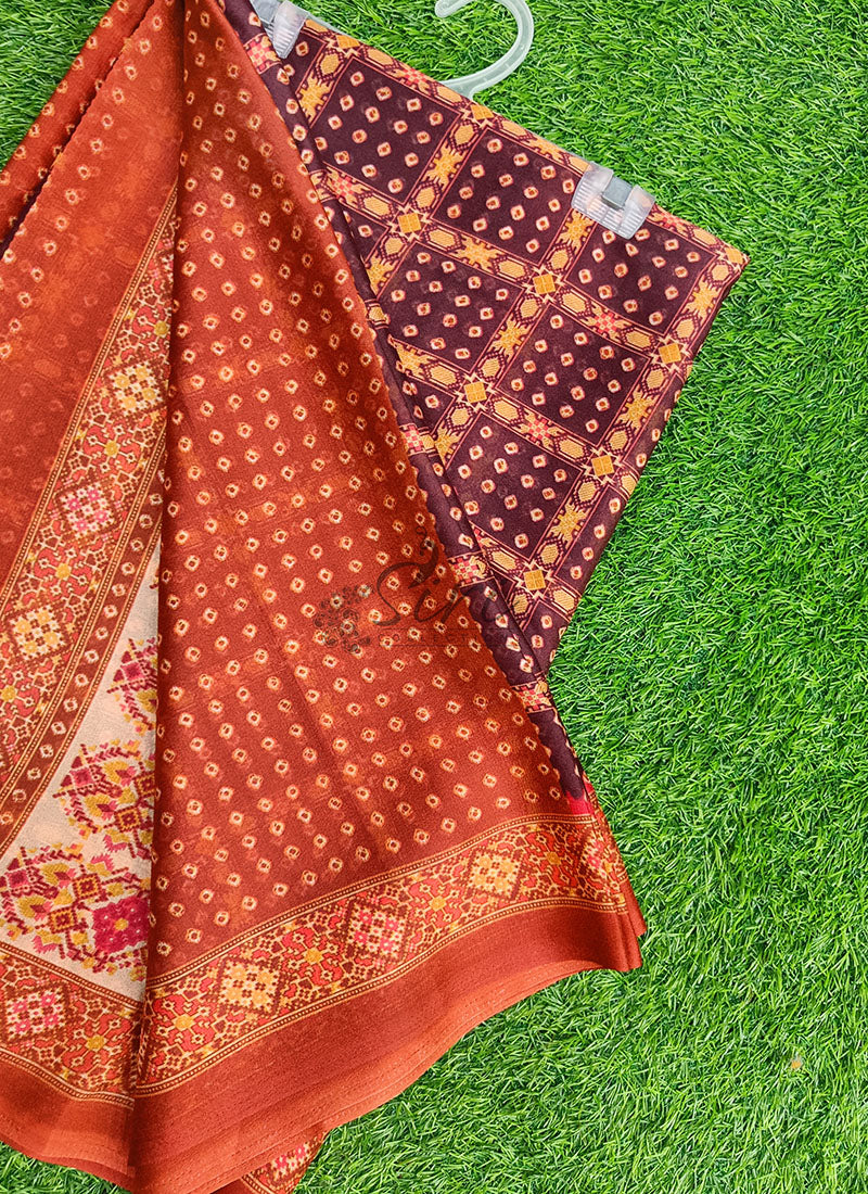 Beautiful Digital Print Crepe Georgette Saree