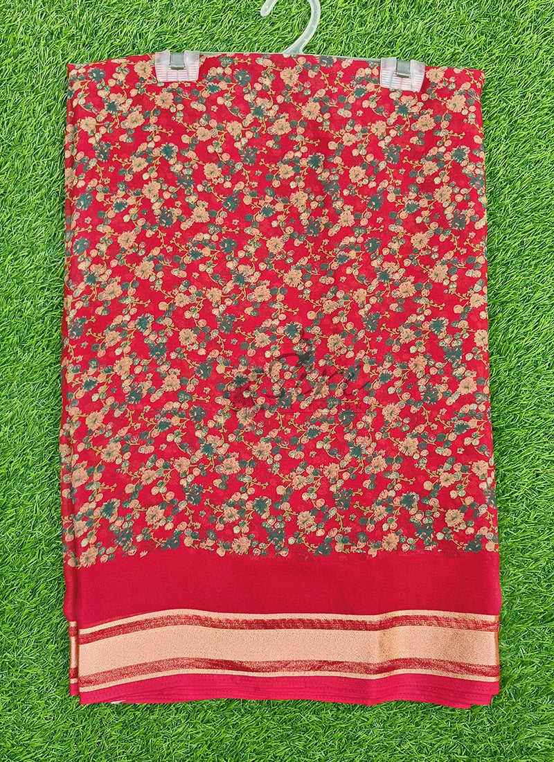 Beautiful Printed Moss Georgette Saree