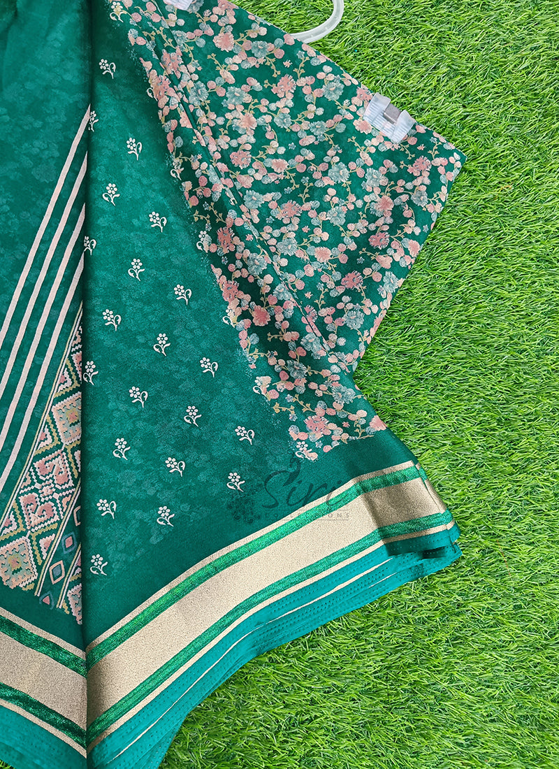 Beautiful Printed Moss Georgette Saree
