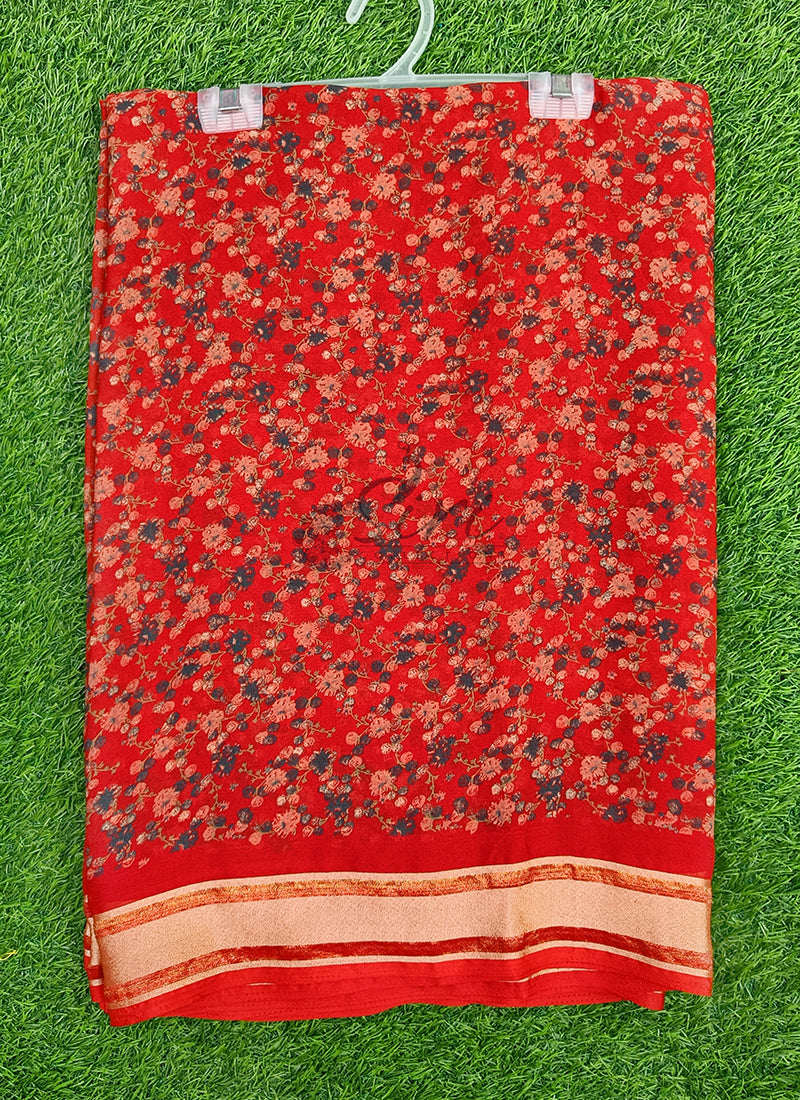 Beautiful Printed Moss Georgette Saree